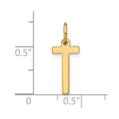 14k Yellow Gold 14ky Letter T Initial Pendant