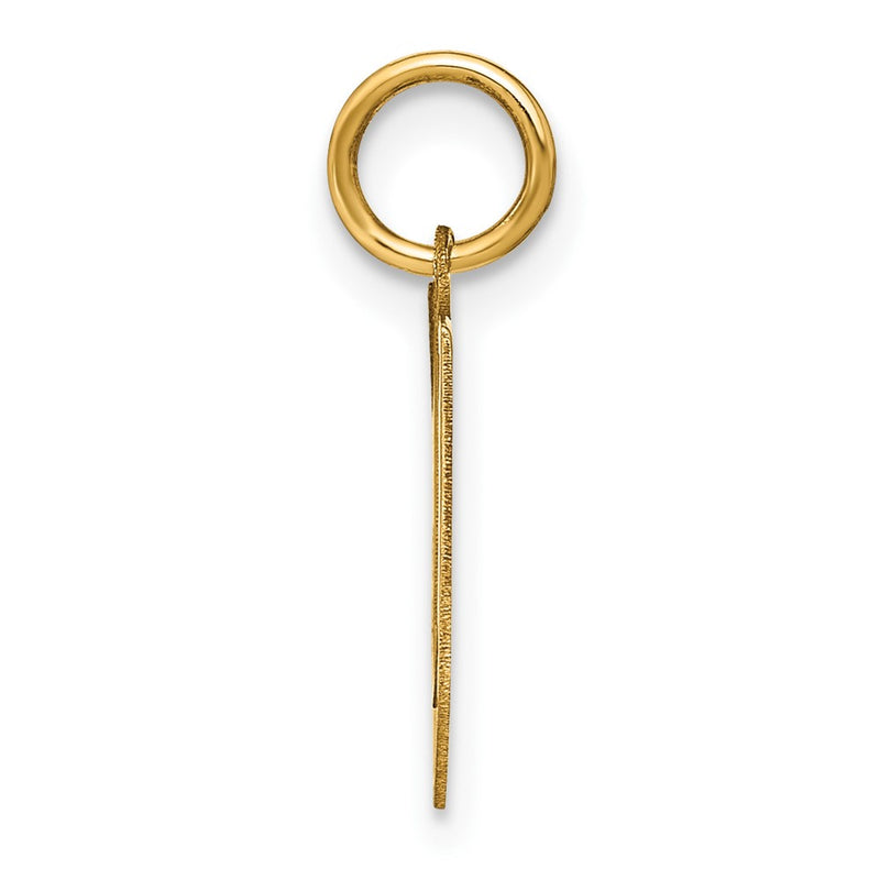 14k Yellow Gold 14ky Letter V Initial Pendant