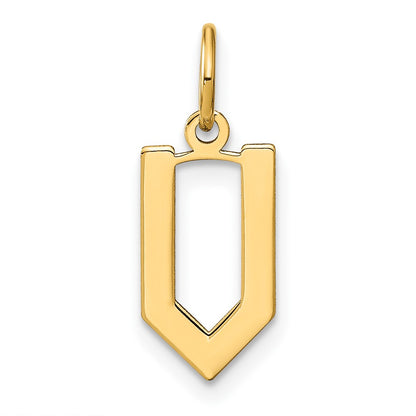 14k Yellow Gold 14ky Letter V Initial Pendant