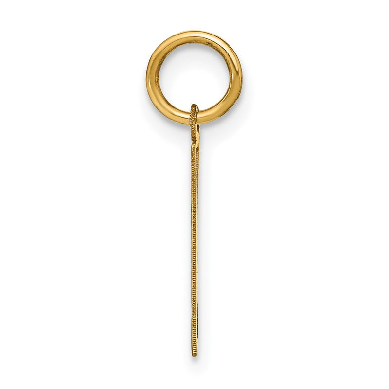14k Yellow Gold 14ky Letter W Initial Pendant