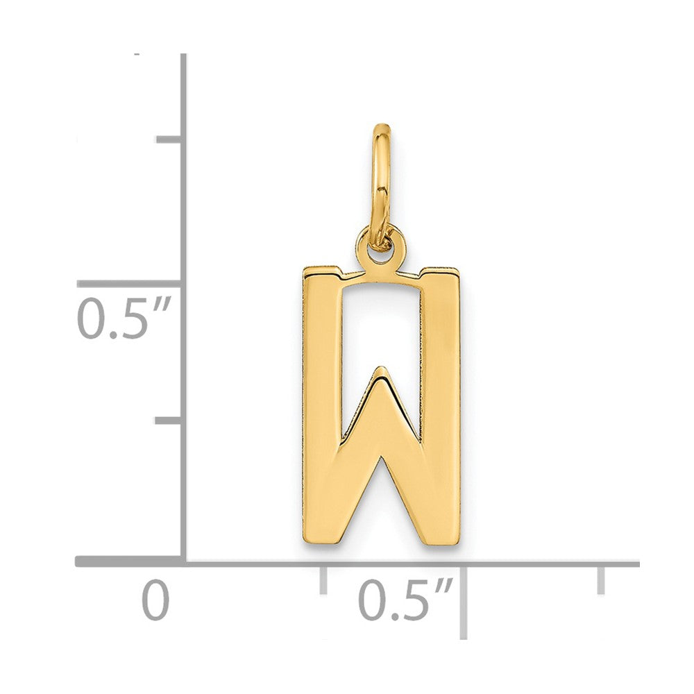 14k Yellow Gold 14ky Letter W Initial Pendant