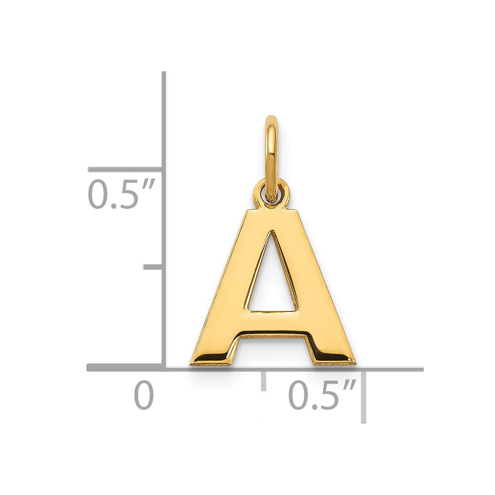 14k Yellow Gold 14ky Letter A Initial Pendant