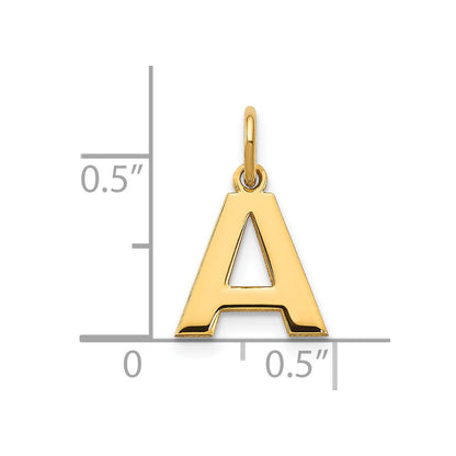 14k Yellow Gold 14ky Letter A Initial Pendant