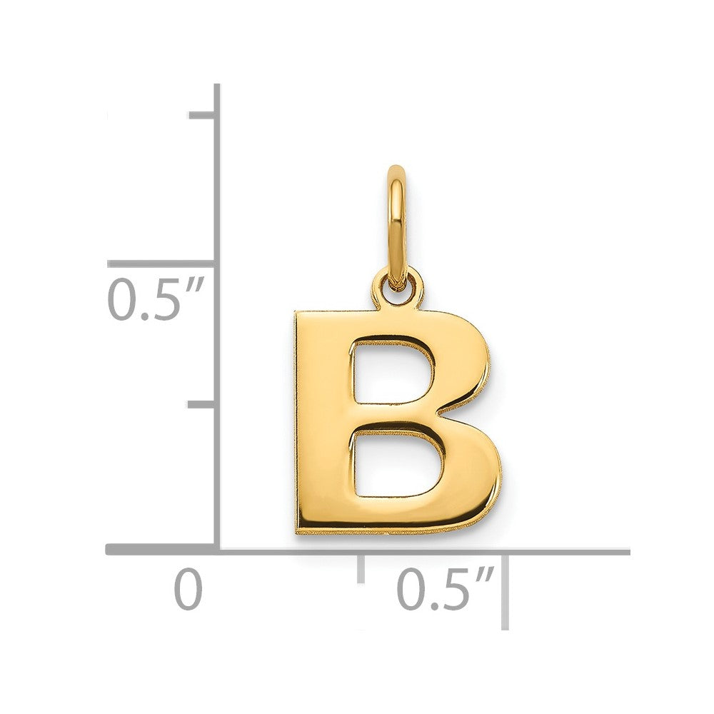 14k Yellow Gold 14ky Letter B Initial Pendant