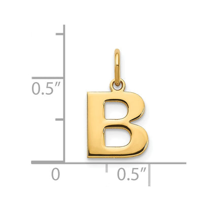 14k Yellow Gold 14ky Letter B Initial Pendant