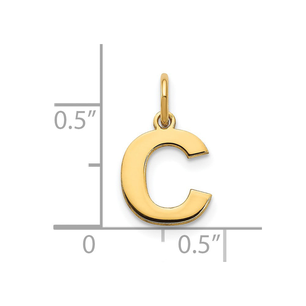 14k Yellow Gold 14ky Letter C Initial Pendant