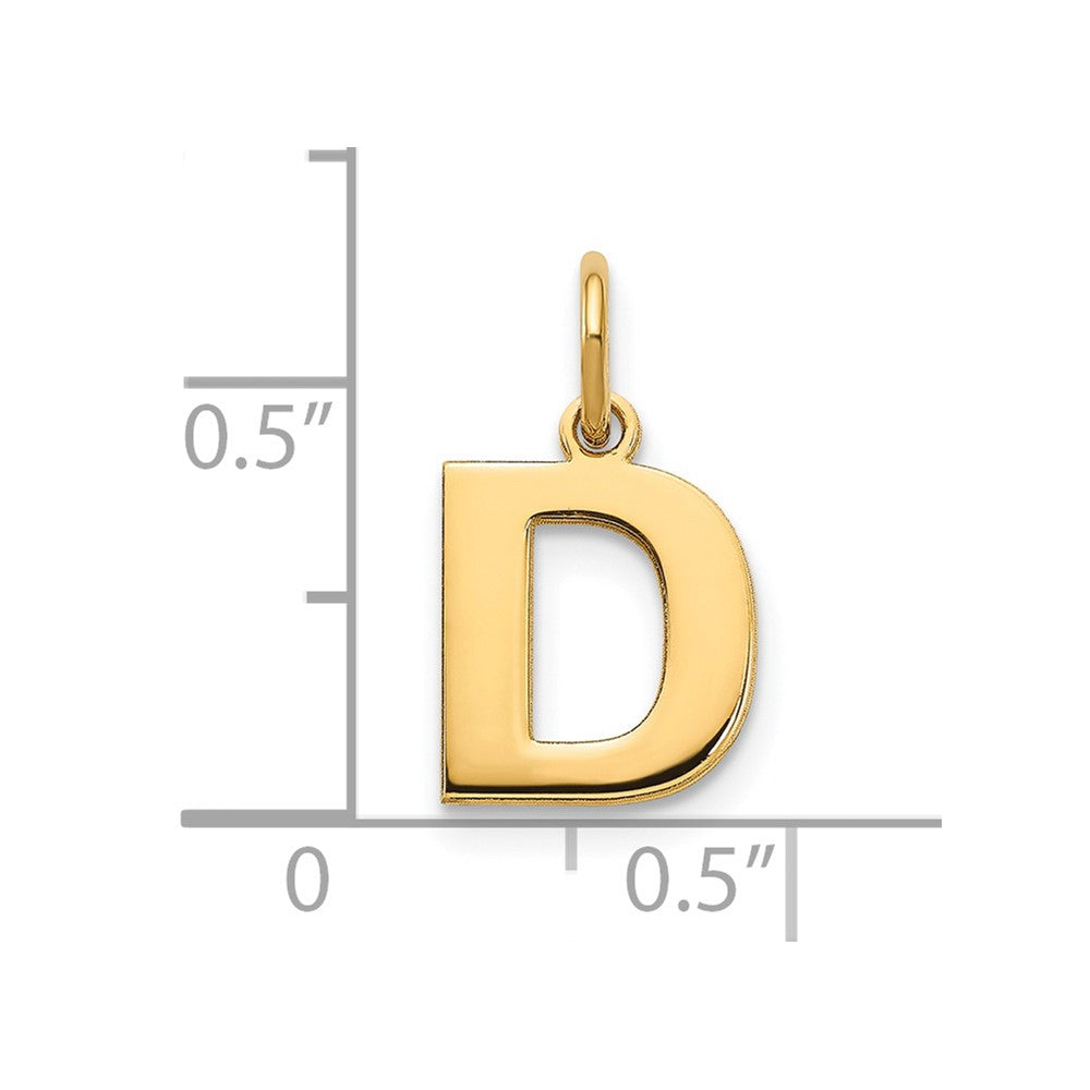 14k Yellow Gold 14ky Letter D Initial Pendant