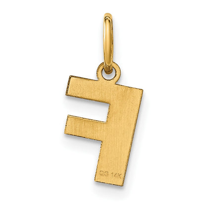 14k Yellow Gold 14ky Letter F Initial Pendant