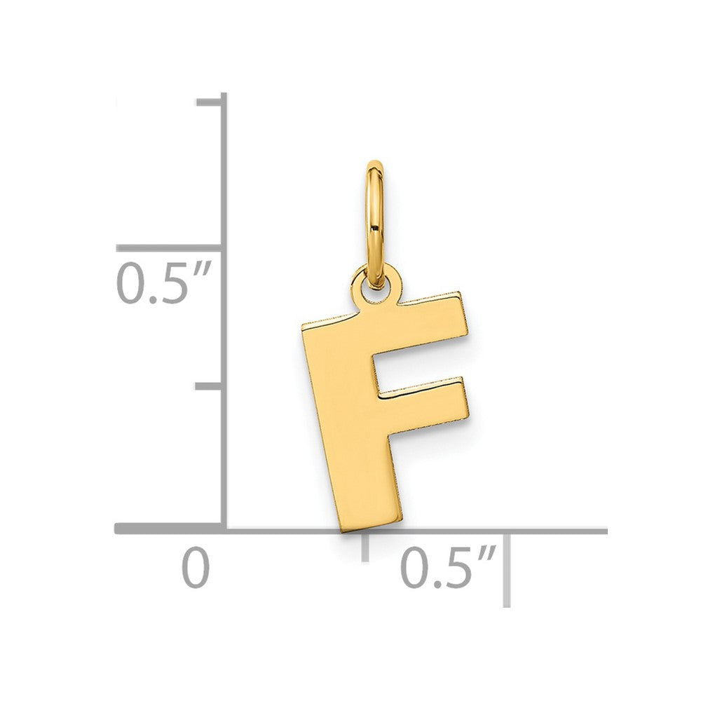 14k Yellow Gold 14ky Letter F Initial Pendant