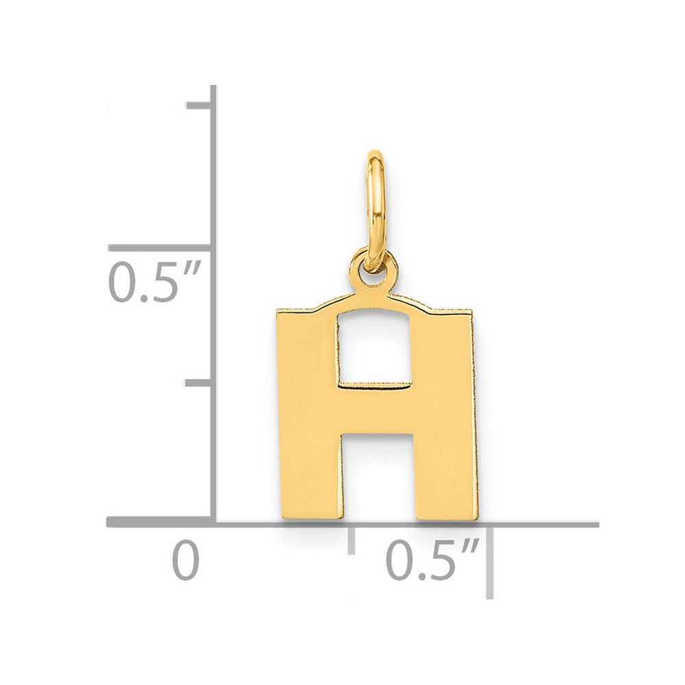 14k Yellow Gold 14ky Letter H Initial Pendant