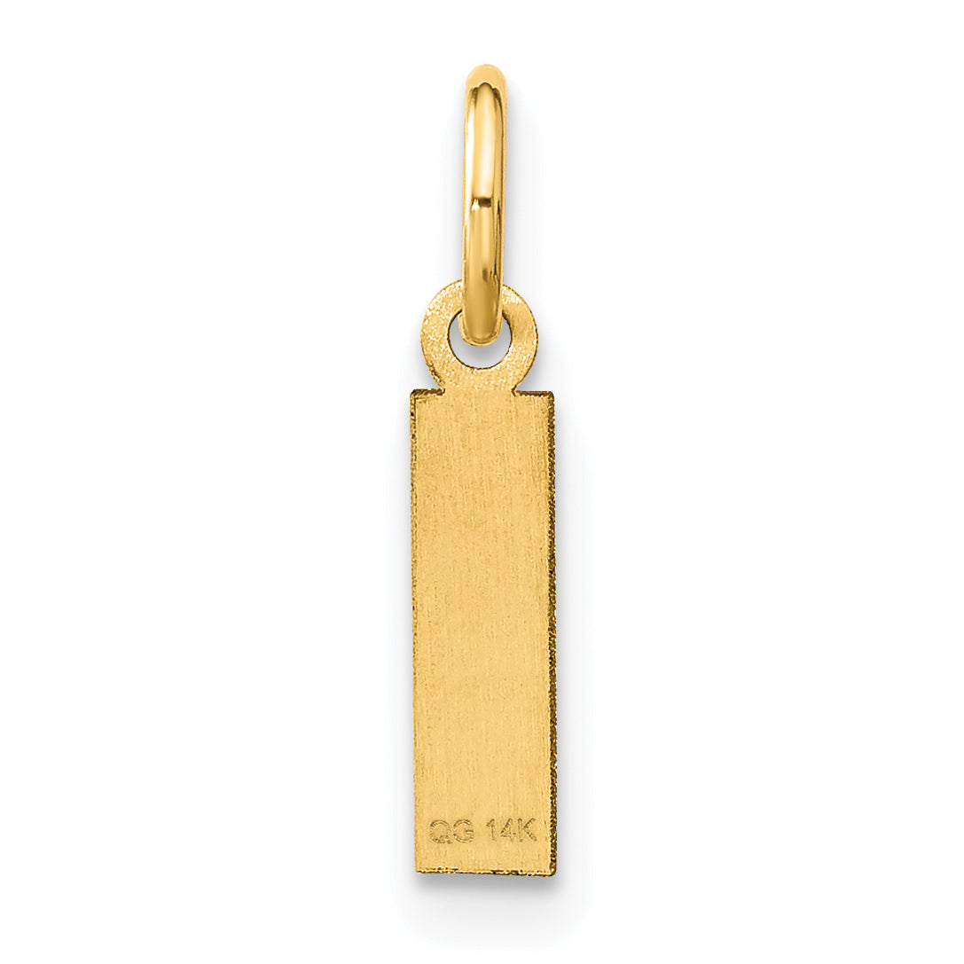 14k Yellow Gold 14ky Letter I Initial Pendant