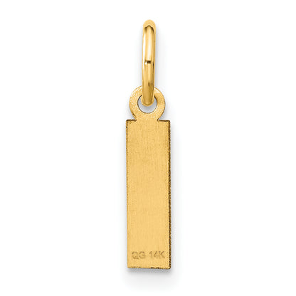 14k Yellow Gold 14ky Letter I Initial Pendant