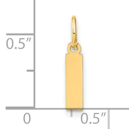 14k Yellow Gold 14ky Letter I Initial Pendant
