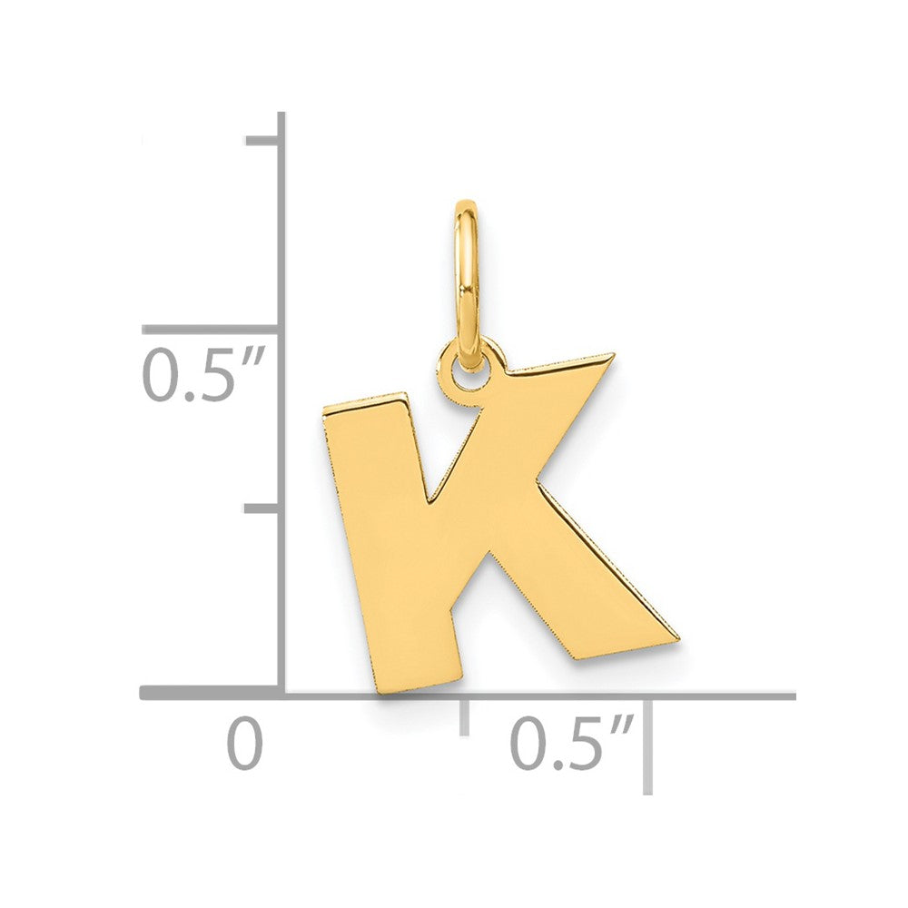 14k Yellow Gold 14ky Letter K Initial Pendant