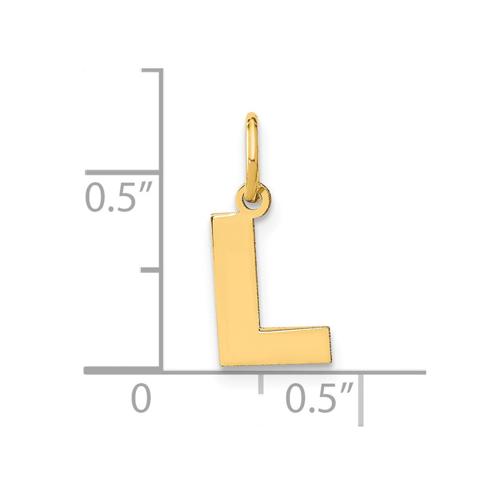 14k Yellow Gold 14ky Letter L Initial Pendant
