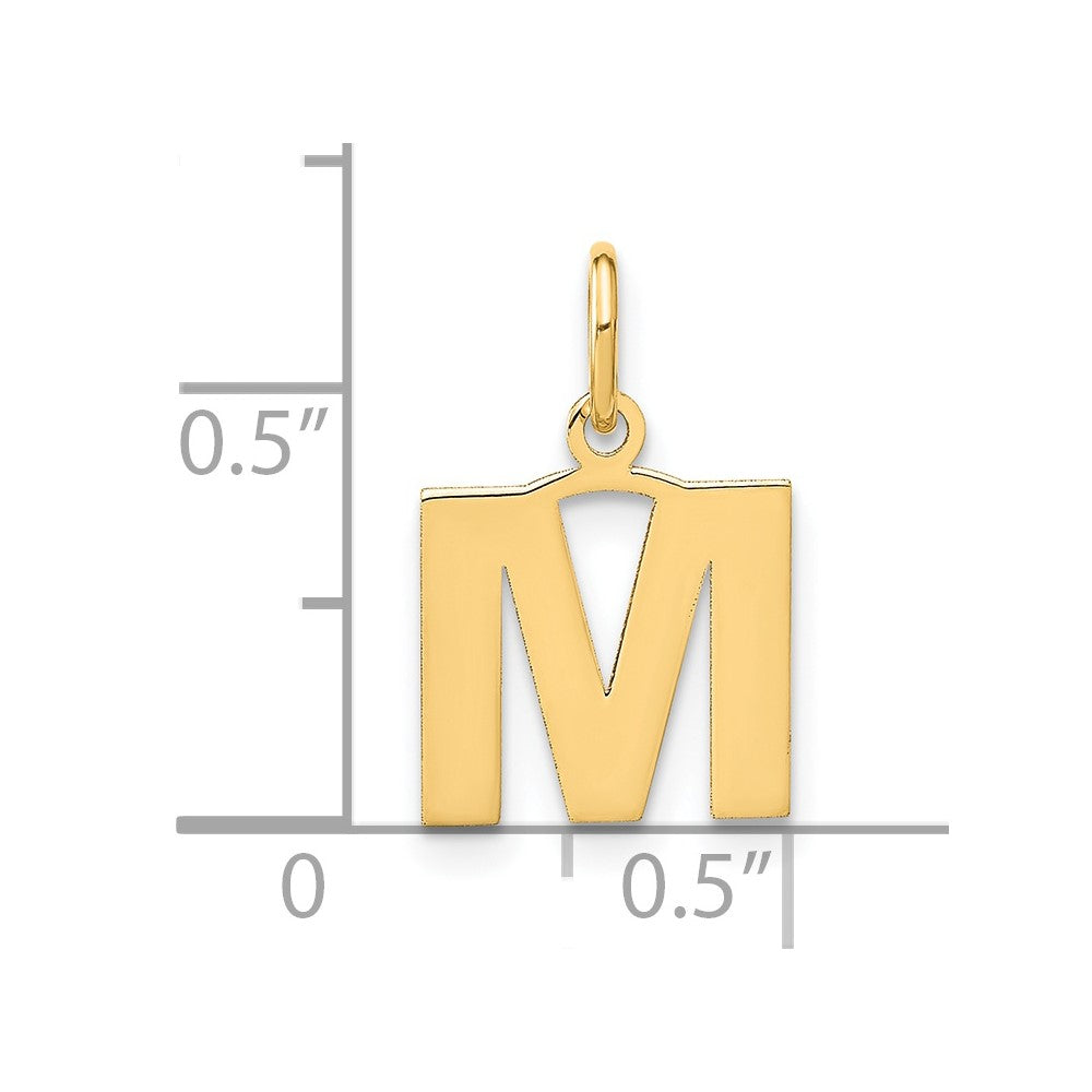 14k Yellow Gold 14ky Letter M Initial Pendant