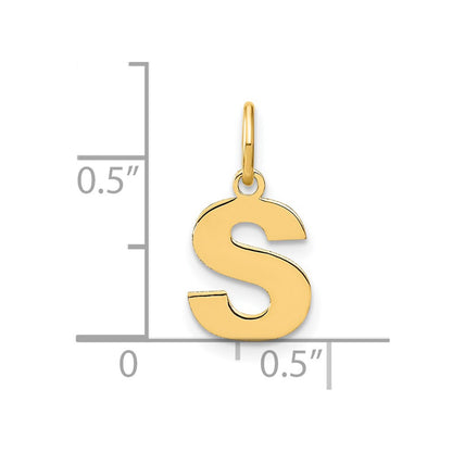 14k Yellow Gold 14ky Letter S Initial Pendant