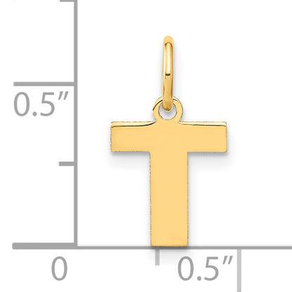 14k Yellow Gold 14ky Letter T Initial Pendant