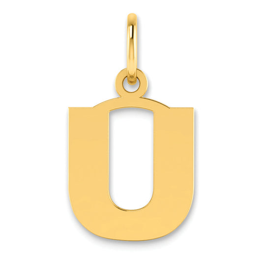 14K Yellow Gold 14Ky Letter U Initial Pendant