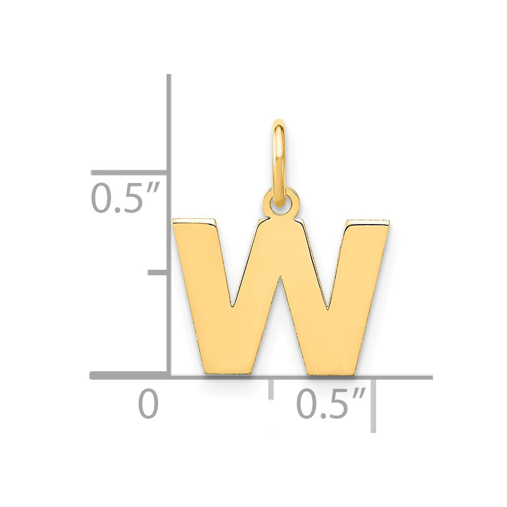 14k Yellow Gold 14ky Letter W Initial Pendant