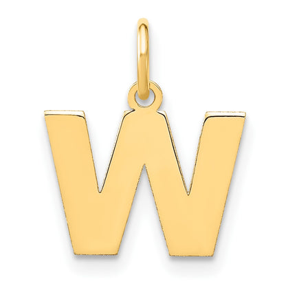 14k Yellow Gold 14ky Letter W Initial Pendant