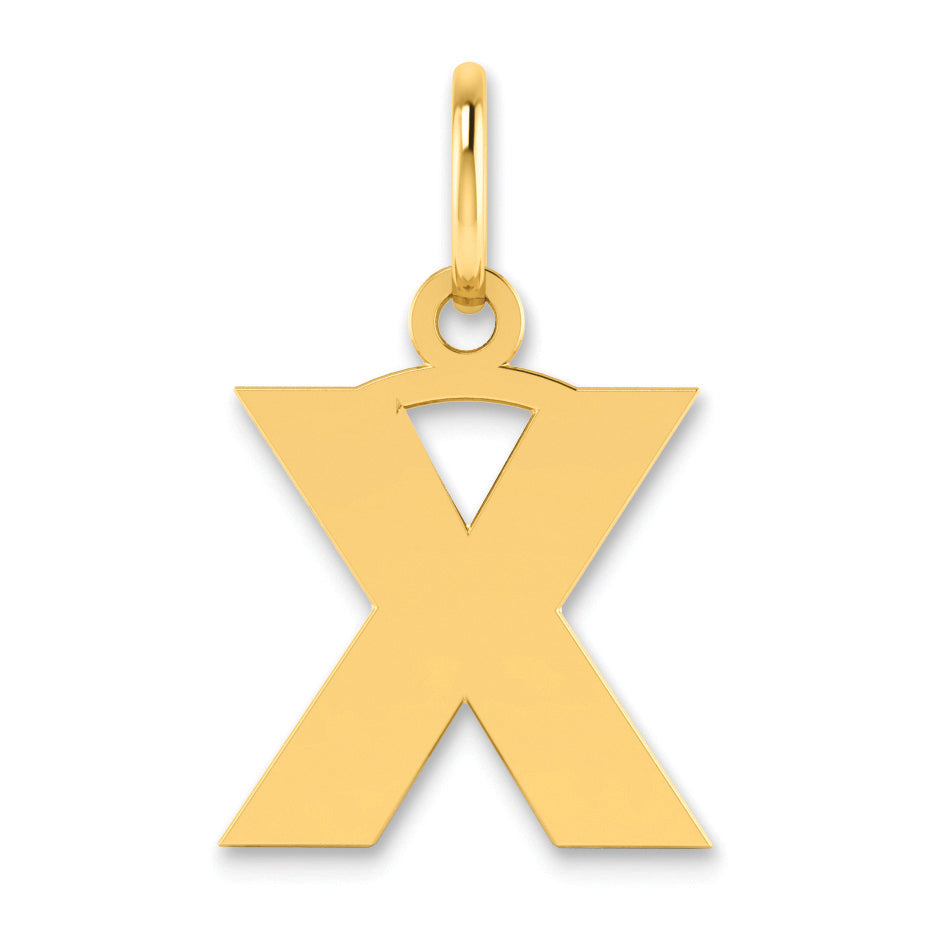14K Yellow Gold 14Ky Letter X Initial Pendant