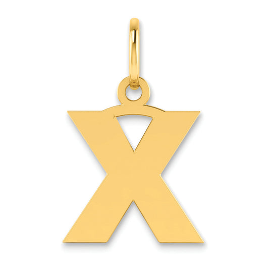 14K Yellow Gold 14Ky Letter X Initial Pendant