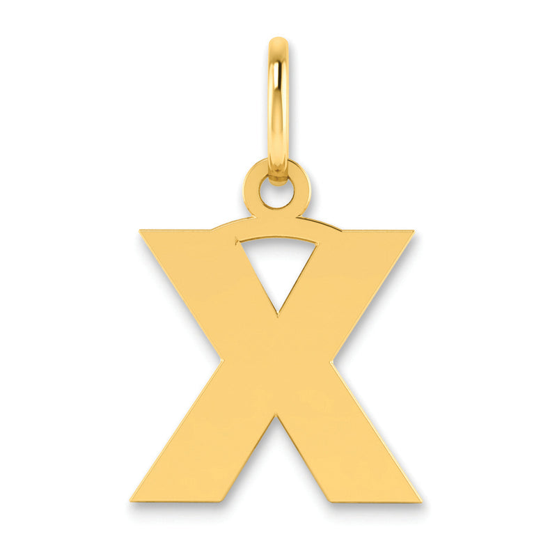 14K Yellow Gold 14Ky Letter X Initial Pendant