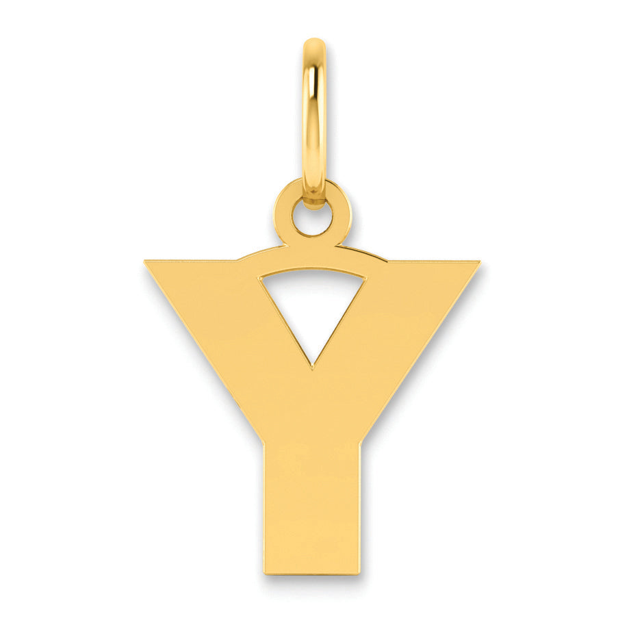14K Yellow Gold 14Ky Letter Y Initial Pendant