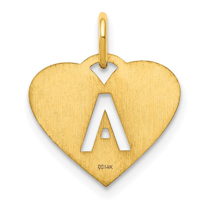 14k Yellow Gold 14ky Initial Letter A Initial Charm