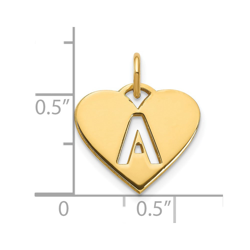 14k Yellow Gold 14ky Initial Letter A Initial Charm