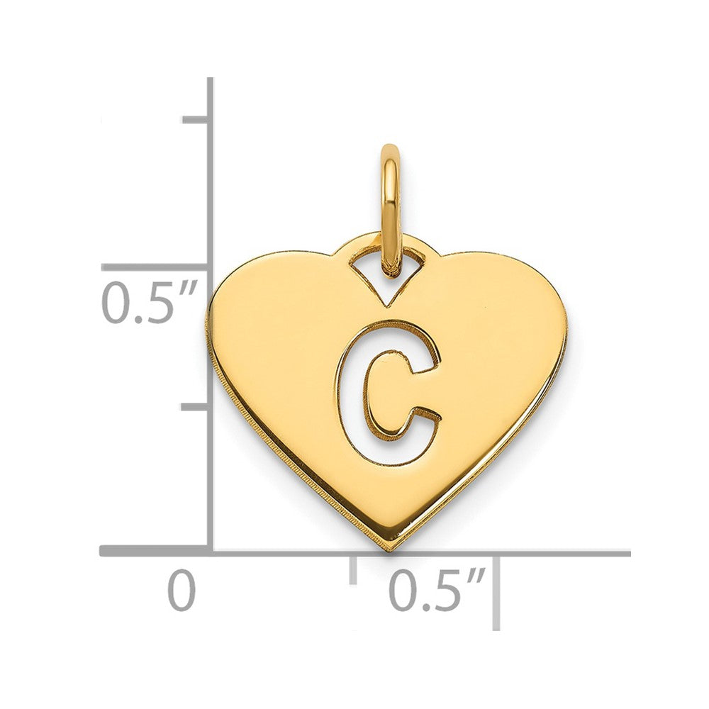 14k Yellow Gold 14ky Initial Letter C Initial Charm