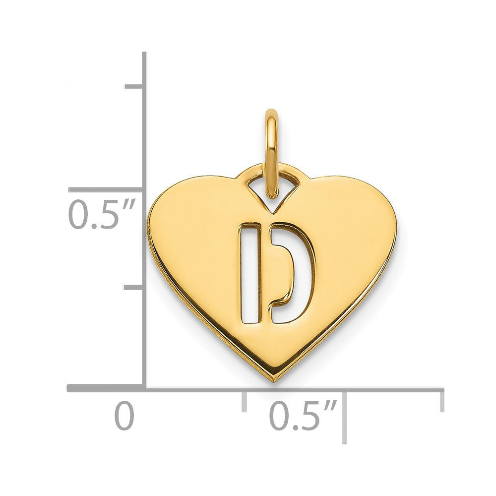 14k Yellow Gold 14ky Initial Letter D Initial Charm