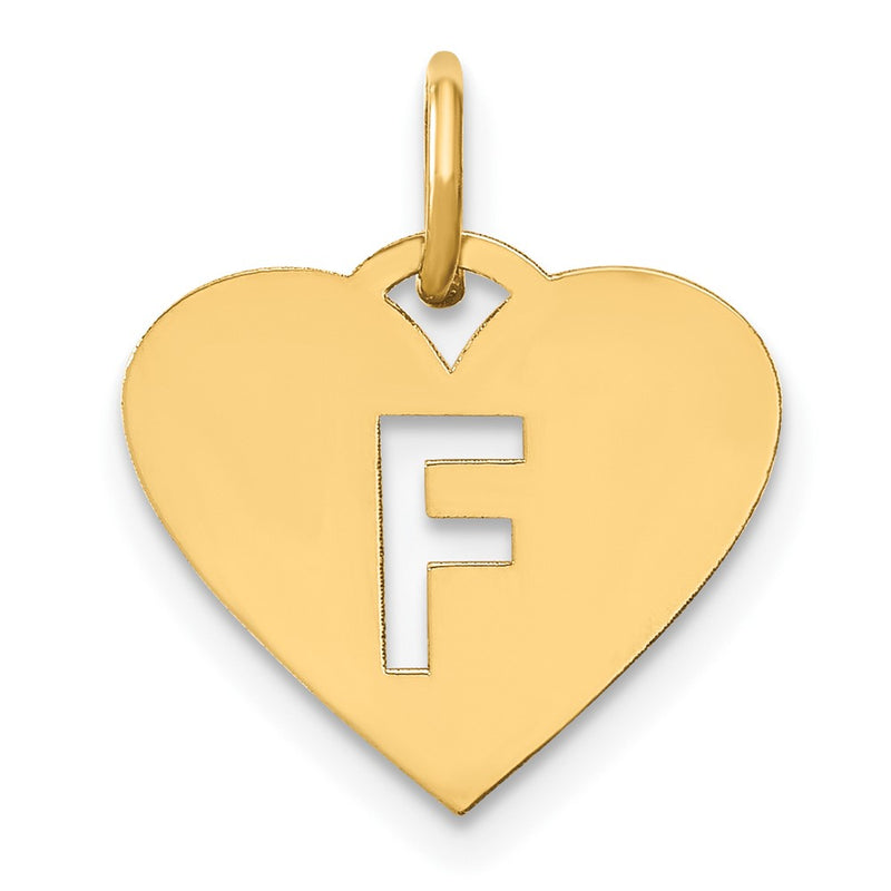 14K Yellow Gold 14Ky Initial Letter F Charm