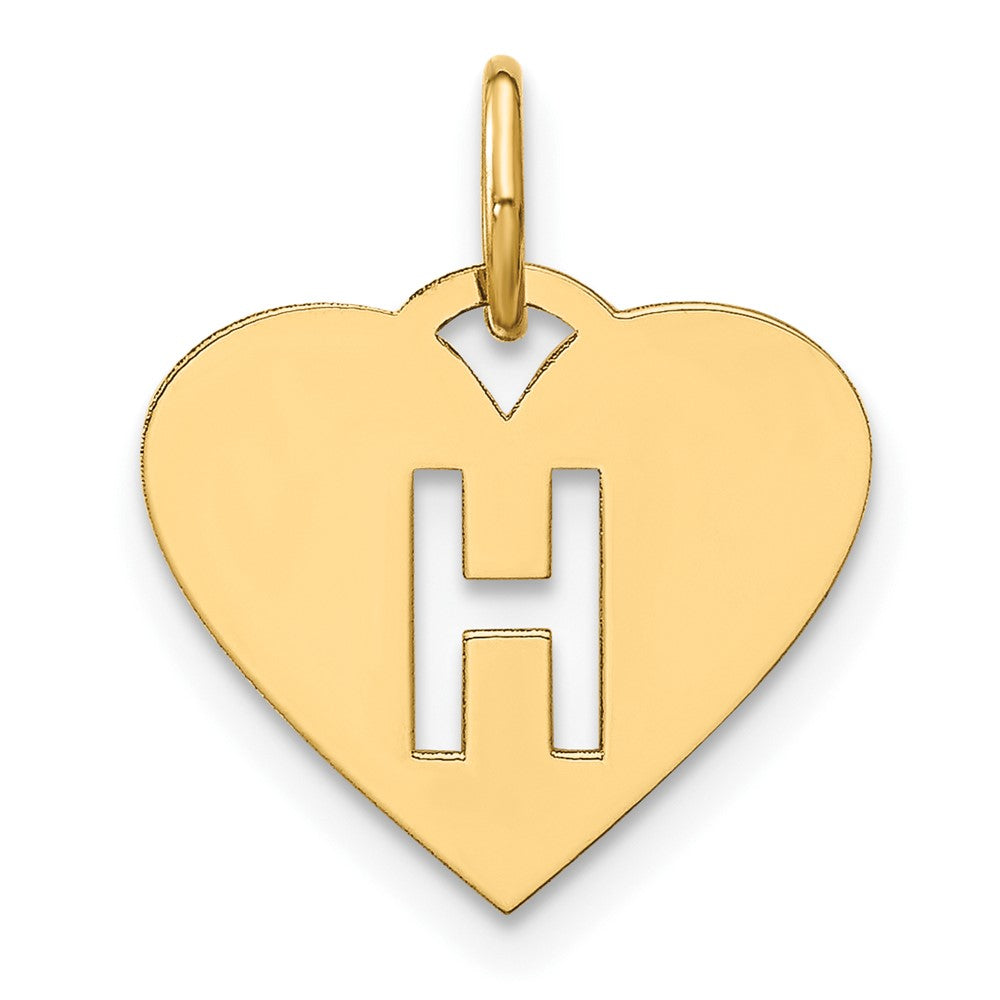 14k Yellow Gold 14ky Initial Letter H Initial Charm