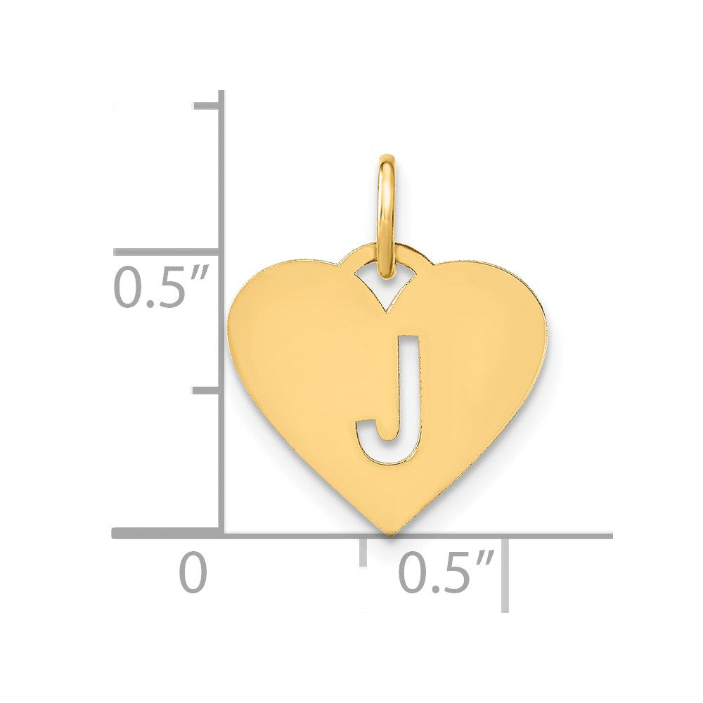 14k Yellow Gold 14ky Initial Letter J Initial Charm