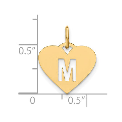 14k Yellow Gold 14ky Initial Letter M Initial Charm