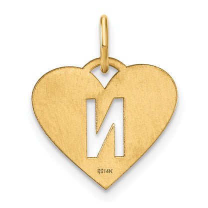 14k Yellow Gold 14ky Initial Letter N Initial Charm