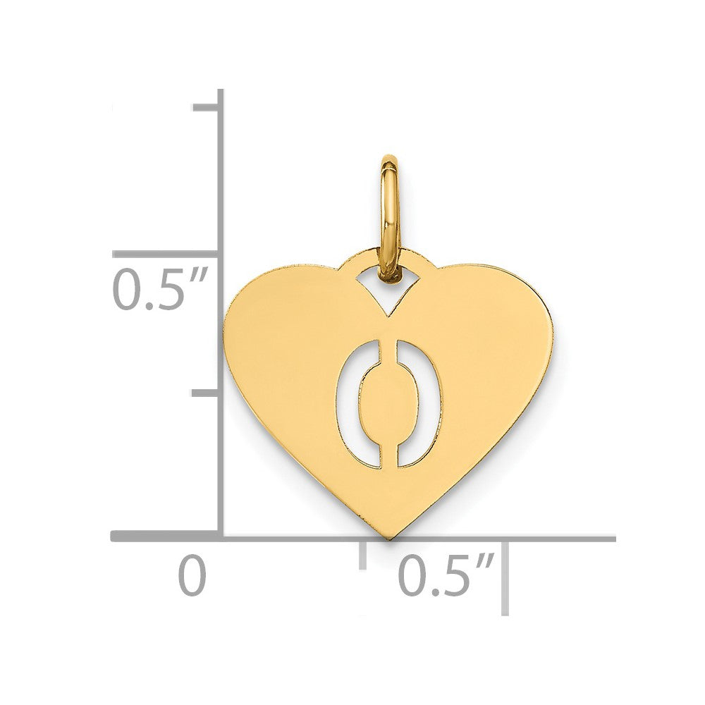 14k Yellow Gold 14ky Initial Letter O Initial Charm
