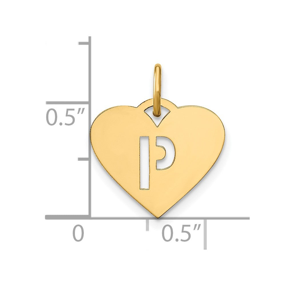 14k Yellow Gold 14ky Initial Letter P Initial Charm