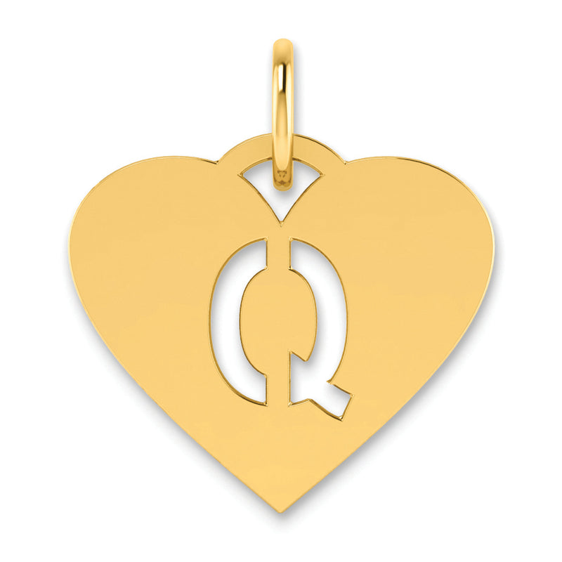 14K Yellow Gold 14Ky Initial Letter Q Charm