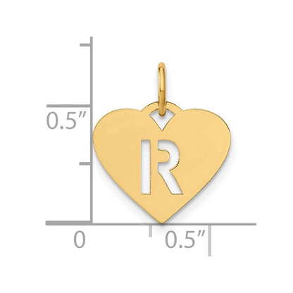 14k Yellow Gold 14ky Initial Letter R Initial Charm