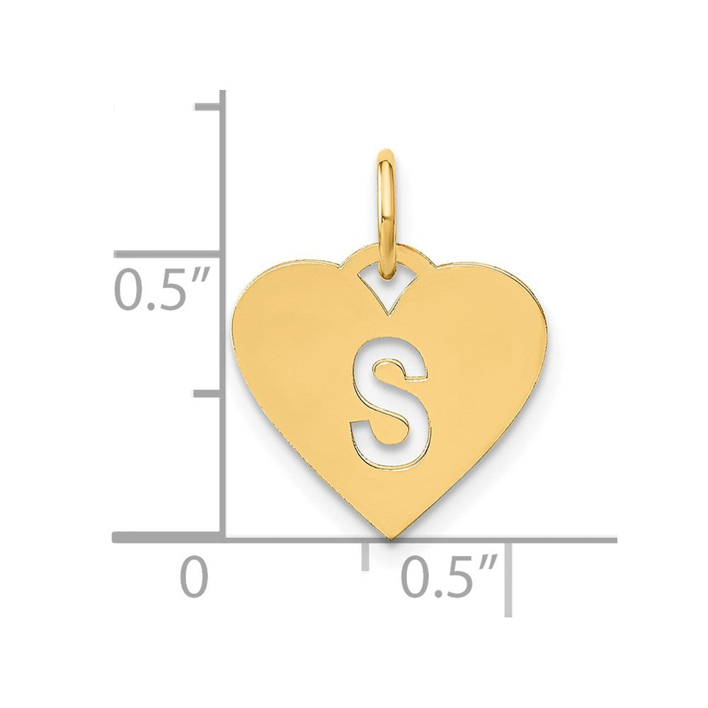 14k Yellow Gold 14ky Initial Letter S Initial Charm