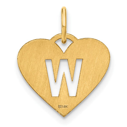 14k Yellow Gold 14ky Initial Letter W Initial Charm