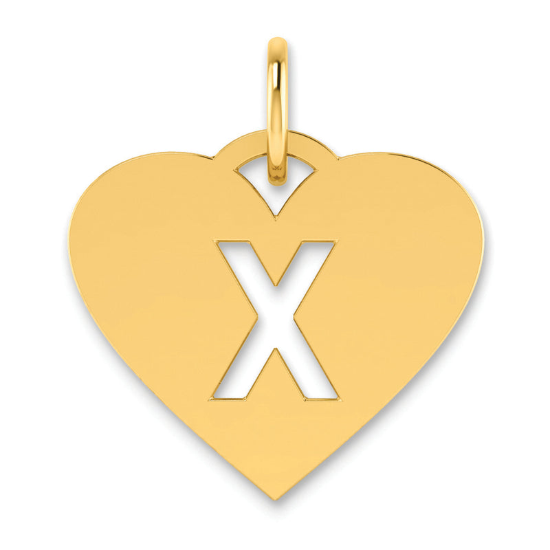 14K Yellow Gold 14Ky Initial Letter X Charm