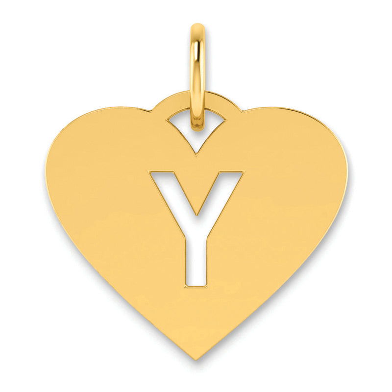 14K Yellow Gold 14Ky Initial Letter Y Charm