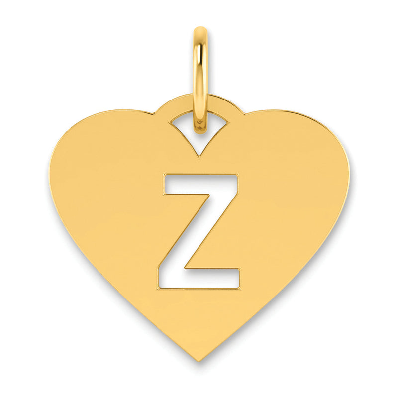 14K Yellow Gold 14Ky Initial Letter Z Charm