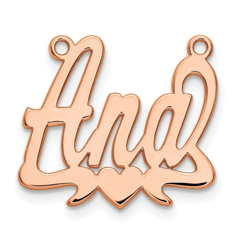 14K Rose Gold Polished Heart Name Plate