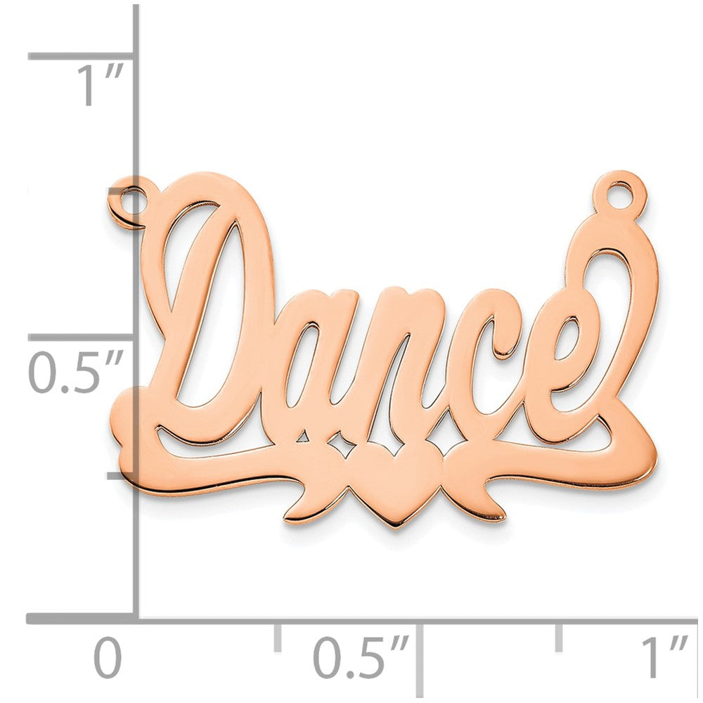 14K Rose Gold Polished Heart Name Plate