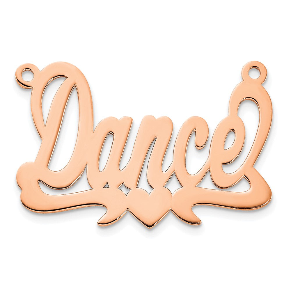 14K Rose Gold Polished Heart Name Plate